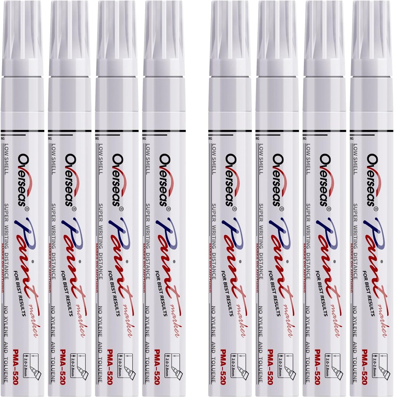 Paint Pens Paint Markers - White Permanent Markers 8 Pack, Oil Based Waterproof Quick Dry Medium Tip Marker Pen